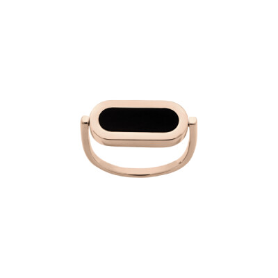 Bague réversible So Shocking Inverso en or rose, nacre et onyx