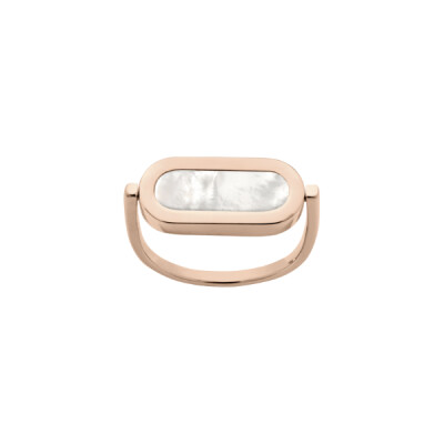 Bague réversible So Shocking Inverso en or rose, nacre et onyx