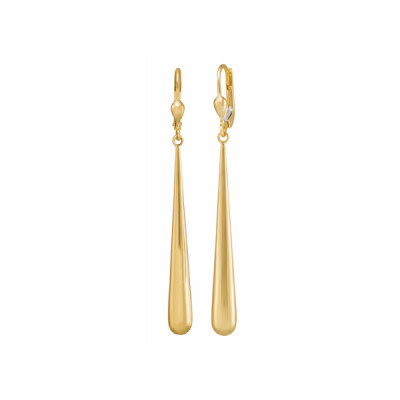 Boucles d'oreilles pendantes gouttes fines en or jaune