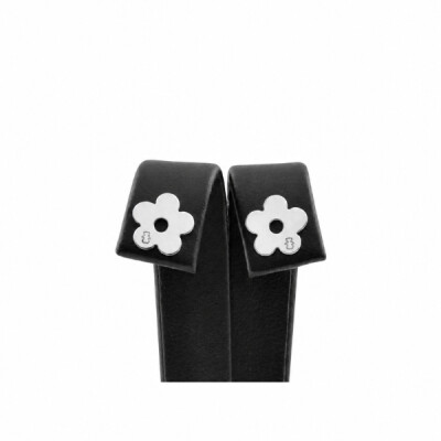 Boucles d'oreilles Marguerite 12 mm, or gris