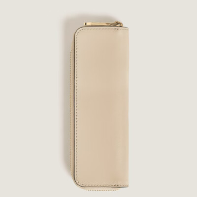 Étui pour 1 Instrument d'Écriture Zippé en Cuir Meisterstück beige