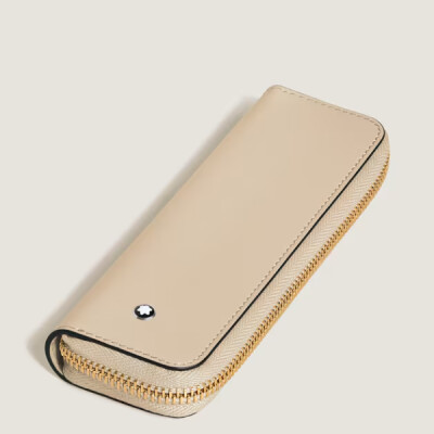 Étui pour 1 Instrument d'Écriture Zippé en Cuir Meisterstück beige