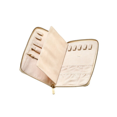 Portolio pour bijoux Wolf 1834 Bella en cuir beige