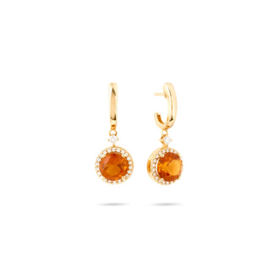 Boucles d'oreilles Sunset citrine et diamants