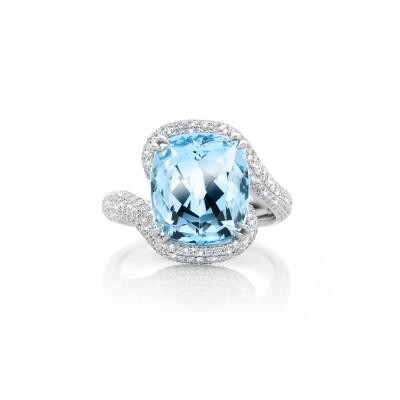 Twist Aquamarine Ring