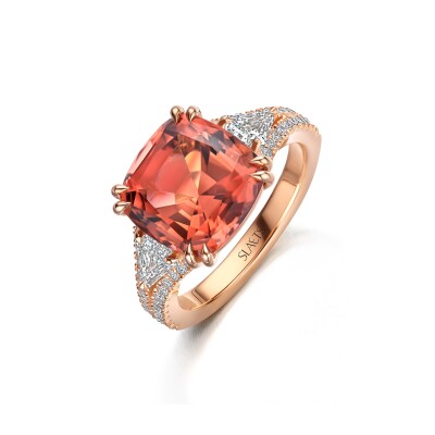 SLAETS ATELIER - PEACH TOURMALINE WITH DIAMONDS - 18K ROSE GOLD