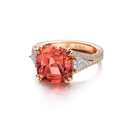 SLAETS ATELIER - PEACH TOURMALINE WITH DIAMONDS - 18K ROSE GOLD