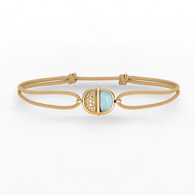 Amrita Round Cord Bracelet in Blue Topaz and Diamonds