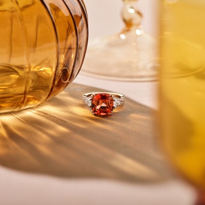 SLAETS ATELIER - PEACH TOURMALINE WITH DIAMONDS - 18K ROSE GOLD