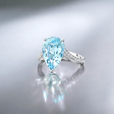 SLAETS ATELIER - BIG WAVE - SOL AQUA FULL PAVE RING