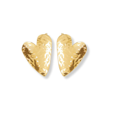Boucles d'oreilles Coeur Coracao - acier doré
