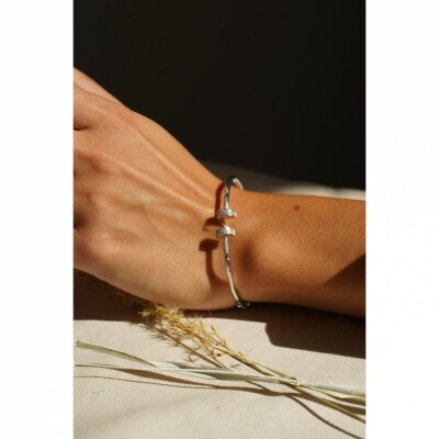 Bracelet or blanc et diamants, taille 16/17