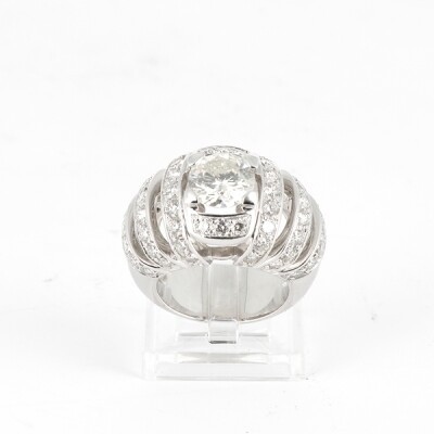 Occasion Bague or blanc diamants - 2.30 carats