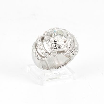 Occasion Bague or blanc diamants - 2.30 carats