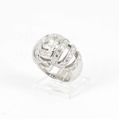 Occasion Bague or blanc diamants - 2.30 carats