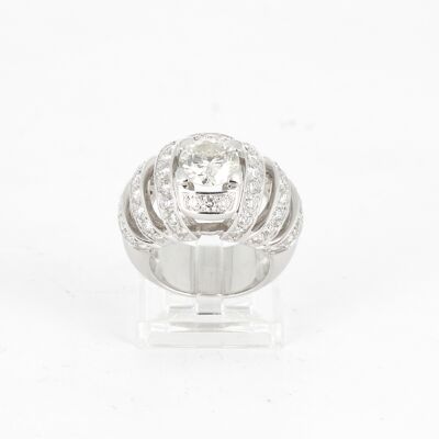 Occasion Bague or blanc diamants - 2.30 carats