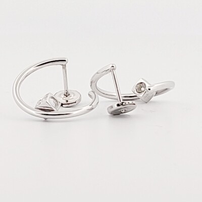 Occasion Boucles d'oreilles créoles dinh van Le Cube Diamant en or blanc