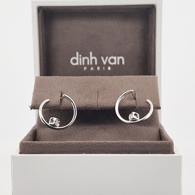 Occasion Boucles d'oreilles créoles dinh van Le Cube Diamant en or blanc