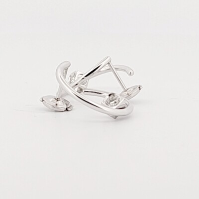 Occasion Boucles d'oreilles créoles dinh van Le Cube Diamant en or blanc