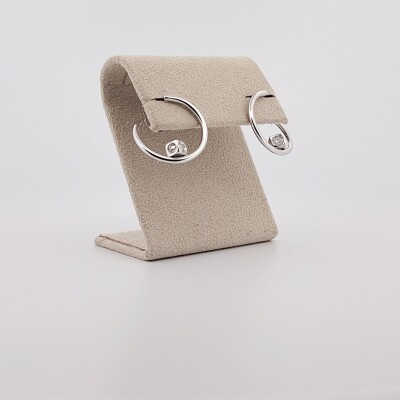 Occasion Boucles d'oreilles créoles dinh van Le Cube Diamant en or blanc