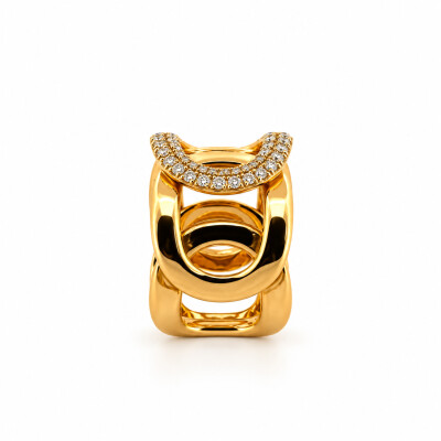 Bague en or jaune et diamants