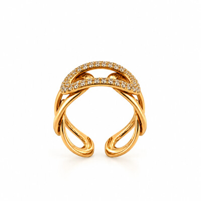 Bague en or jaune et diamants