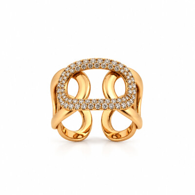 Bague en or jaune et diamants