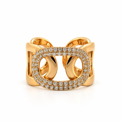 Bague en or jaune et diamants