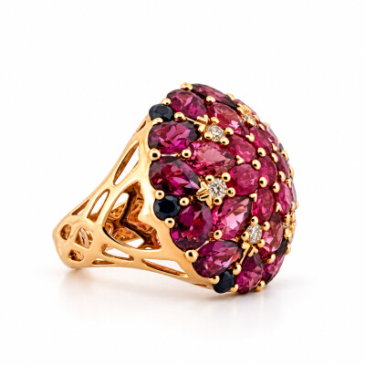 Bague diamant & multipierres