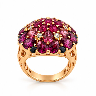 Bague diamant & multipierres