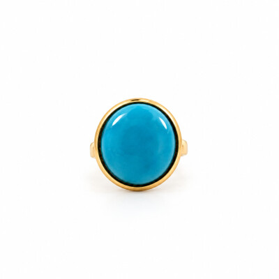 Bague or jaune et pierre turquoise