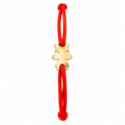 Bracelet Loupidou 15 mm - Or jaune 18 carats et cordon orange