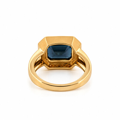 Bague Topaze Blue London et Diamants