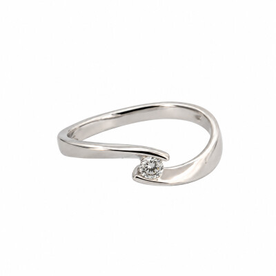 Bague asymétrique Or Blanc - Diamant