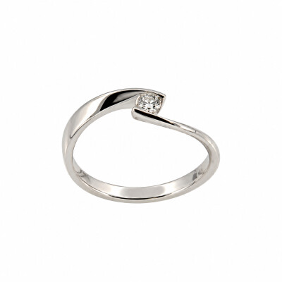 Bague asymétrique Or Blanc - Diamant