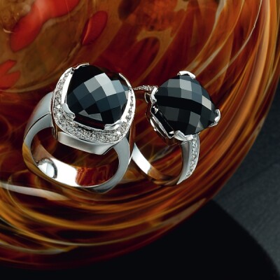 Onyx and Diamond rings