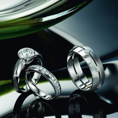 Diamond rings and wedding band