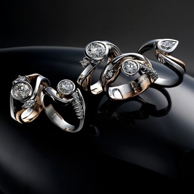 Rose and white gold Diamond rings