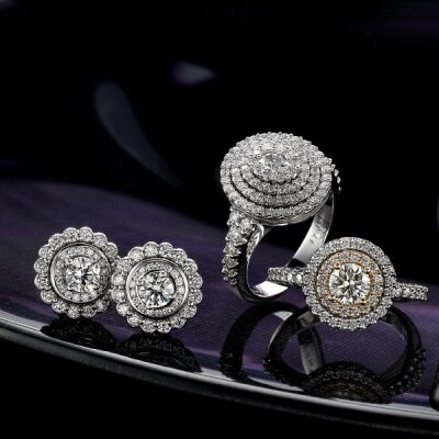 Diamond rings and cluster earrings