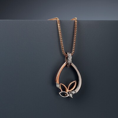 White and rose gold Diamond pendant