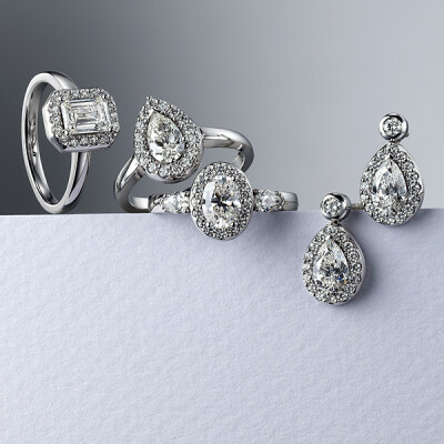 Diamond rings and earrings