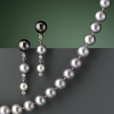 Pearl and Diamond drop earrings