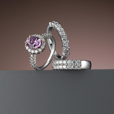 Pink Sapphire and Diamond rings