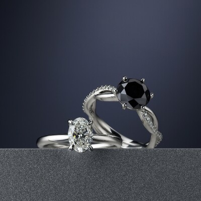 Black and white Diamond rings