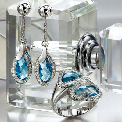 Topaz ring and earrings set