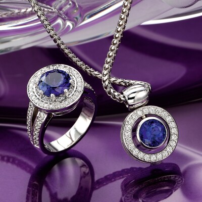 Tanzanite and Diamond ring and pendant