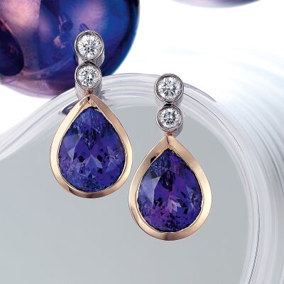 Tanzanite and Diamond earrings