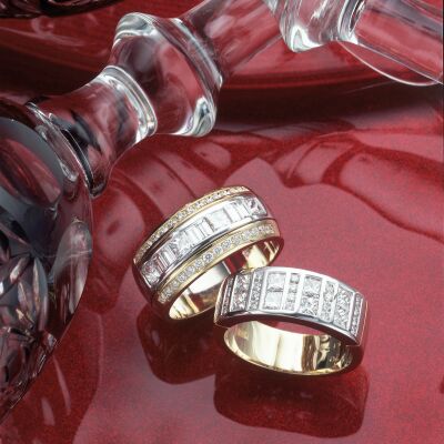 Yellow and white gold Diamond dress rings