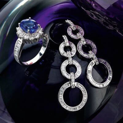 Tanzanite and Diamond jewellery