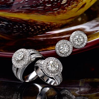 Diamond rings and earrings